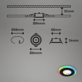 Briloner - SET 3x LED RGBW Lampada da bagno dimmerabile LED/5W/230V IP44+ +TC