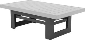 Tavolino da esterno Las Vegas NATERIAL struttura e superficie in alluminio grigio per 6 persone 80x143.5cm