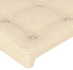 Testiera ad orecchio crema 163x23x78/88 cm in tessuto