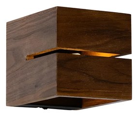 Applique da parete rustica in legno di noce 9,7 - Transfer Groove