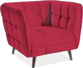 Poltrona Castello 1 Bordeaux in velluto - Blu59/wenge