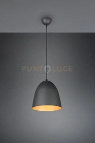 Tilda sospensione metallo cupola nera e oro d.25cm 1 luce attacco e27