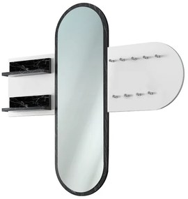 Specchio da parete RANI 125x120 cm bianco/nero