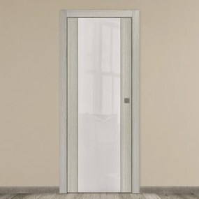 Porta scorrevole Cambridge Vetrata rovere grigio L 70 x H 210 cm reversibile