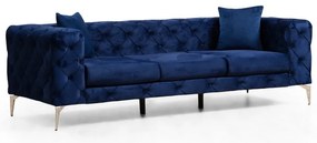 Divano in velluto blu scuro 237 cm Como - Artie