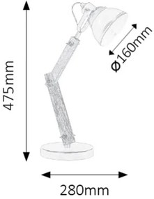 Rabalux 4199 - Lampada da tavolo AKSEL 1xE14/15W/230V nero