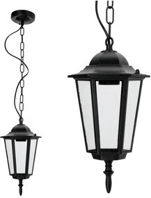 Lampadario da esterno a sospensione con catena 1xE27/60W/230V nero