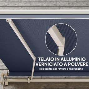 Tenda da Sole per Esterno 360x250 cm a Bracci Avvolgibile con Apertura a Manovella Grigio...