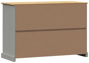 Credenza Cassetti VIGO 113x40x75 cm Legno Massello Pino Grigio