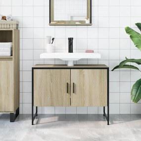 Mobile lavabo bagno rovere sonoma 60x30x60 cm legno multistrato