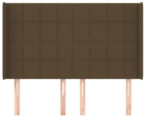 Testiera ad orecchio marronescuro147x16x118/128cm intessuto