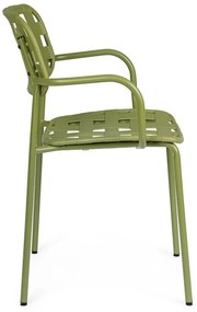 Sedie da esterno in set verdi in metallo 4 pz Clover – Bizzotto