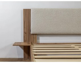 Letto matrimoniale beige con rete inclusa 160x200 cm Lior – Bobochic Paris