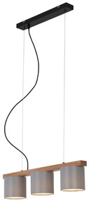 Lampadario Design Wood&Style grigio paralume grigio 3x E14 BRILONER