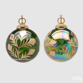 EDG - Enzo De Gasperi addobbo natale palla fiori set 2 pezzi diam. 10