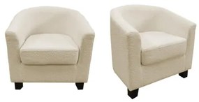 Poltrona Maja 70x63x68 Cm In Tessuto Boucle Beige