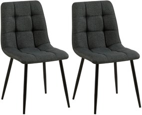 Sedia Da Sala Da Pranzo Tilde, Set Di 2: Design Elegante E Comfort Ottimale / Dunkelgrau / Stoff