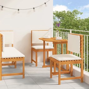 Set da pranzo da giardino in legno massello di acacia 5 pezzi