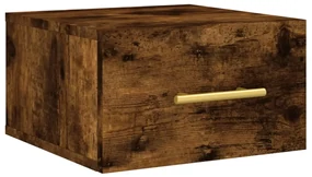 Comodino a muro rovere fumo 35x35x20 cm