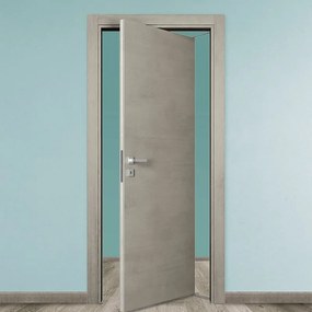 Porta interna rototraslante Beton in legno colore rovere grigio, L 80 x H 210 cm, apertura reversibile