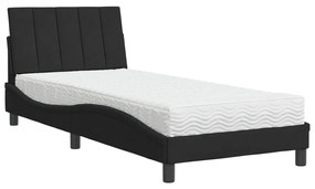 Letto con materasso nero 80x200 cm in velluto