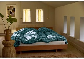 Set copripiumino e federa verde e blu in crêpe per letto singolo 140x200 cm Bæk&amp;Bølge – JUNA