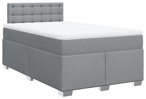 Giroletto a molle con materasso grigio chiaro 120x190cm tessuto