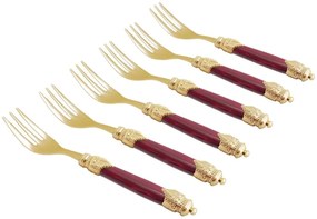 Posate di Lusso Set 6pz Forchette Dolce Arianna Oro - Rivadossi Sandro