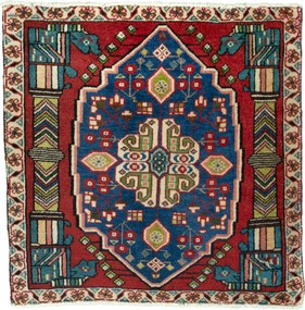 Shiraz Tappeto 60 x 60 Rosso (Iran) Annodato A Mano