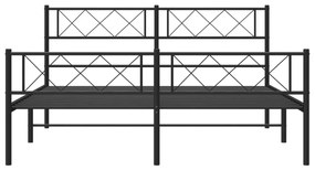 Giroletto con testiera e pediera metallo nero 120x190 cm