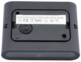 Applique a LED da esterno FLOW 2xLED/3W/230V IP54 nero