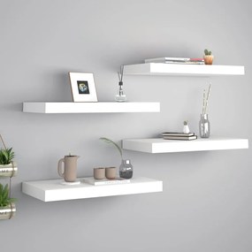 Scaffali A Parete 4 Pz Bianchi 50x23x3,8 Cm İn Mdf /