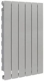 Radiatore acqua calda PRODIGE MODERN in alluminio, 6 elementi, interasse 800 mm, silver