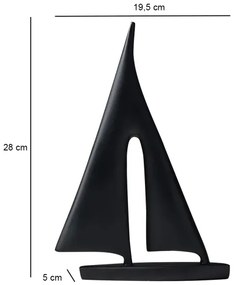 Decorazione da tavolo 28 cm resina/nero