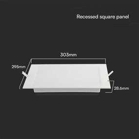 Lampada LED da incasso SAMSUNG CHIP LED/24W/230V 3000K 29,5x29,5 cm bianco