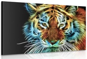 Stampa su tela – Testa di tigre in stile astratto