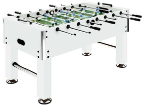 Tavolo Calcio Balilla İn Acciaio 60 Kg 140x74,5x87,5 Cm Bianco /