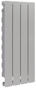 Radiatore acqua calda PRODIGE MODERN in alluminio, 4 elementi, interasse 800 mm, silver