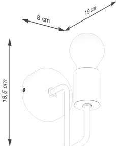 Sollux SL.1664 - Applique TIMBO 1xE27/15W/230V bianco/beige/faggio