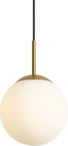 Lampada a sospensione Art Déco oro con vetro opale IP44 - Flore