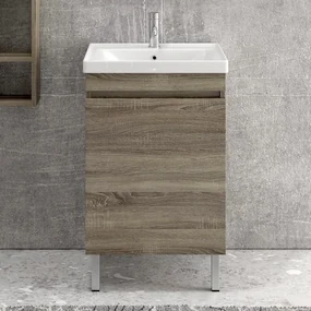 Kamalu - Mobile bagno 55cm a terra con lavabo incasso SV-55T