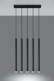 Lampadario in Acciaio a sospensione 5xG9 PASTELO 5 Nero da Interno