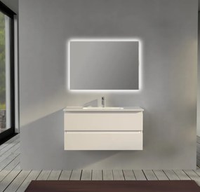 Mobile bagno 100 cm sospeso Bianco opaco - Sofia