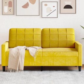 Divano A 2 Posti Giallo 140 Cm İn Velluto /