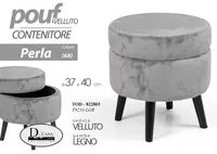 Pouf contenitore grigio perla apribile cm 37 x 40 h