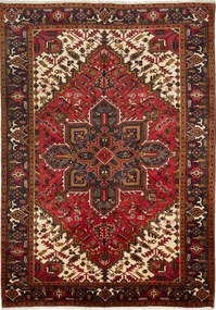 Heriz Tappeto 200x280 Beige (Iran) Annodato A Mano
