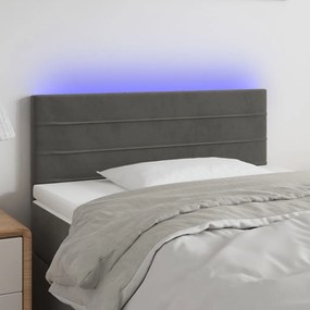 Testiera A Led Grigio Scuro 90x5x78/88 Cm İn Similpelle /