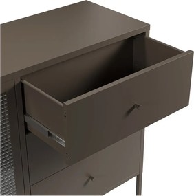 Vetrina grigia in metallo 140x90x40 cm Layna – Marckeric