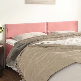 Testiera 2 Pz Rosa 90x5x78/88 Cm İn Velluto /