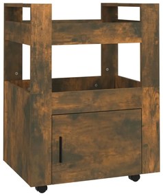 Carrello da cucina rovere fumo 60x45x80 cm legno multistrato